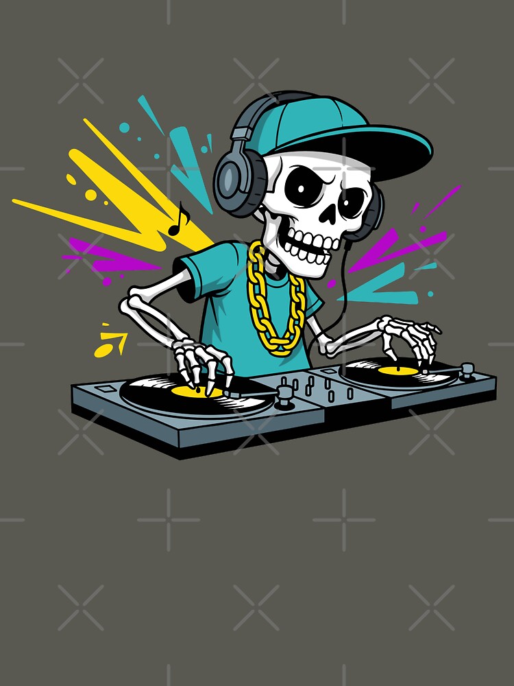 DJ Skull Street Style Graffiti Colorful Design by Junasaji T-Shirts, Hoodie, Sweatshirt | BlankRebels.com (Image 3)