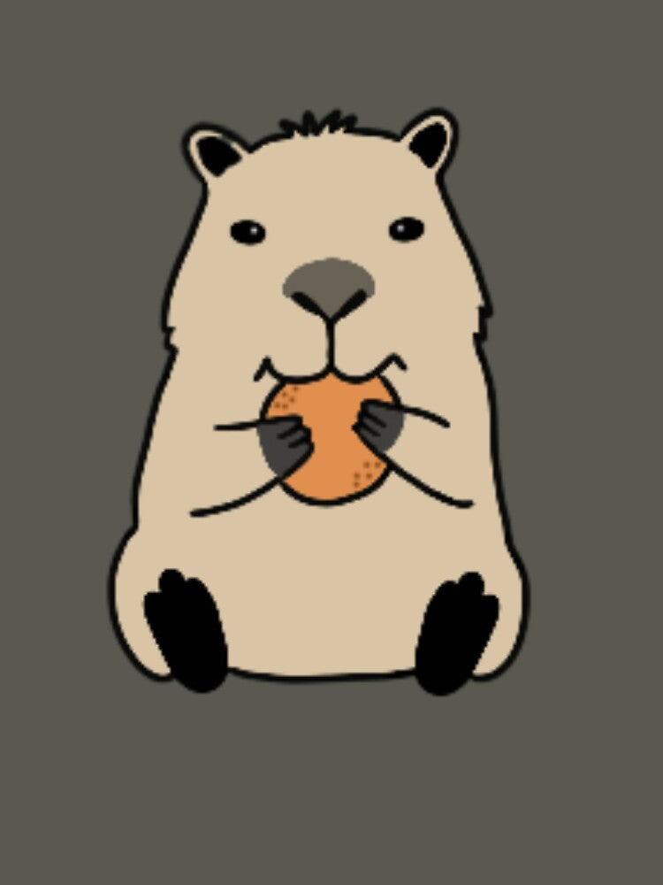 Cute Capybara Eating an Orange Illustration by Nimznology T-Shirts, Hoodie, Sweatshirt | BlankRebels.com (Image 3)