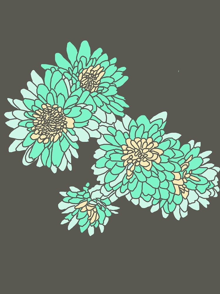 Flowy floral - blue chrysanthemum (mums) by PBerry T-Shirts, Hoodie, Sweatshirt | BlankRebels.com (Image 3)