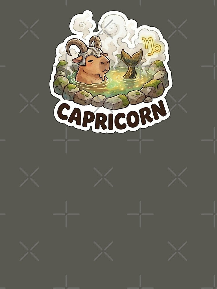 Zodiac Capybara Capricorn – Calm Earth Sign Onsen Cute Zodiac Sticker by Nuist25 T-Shirts, Hoodie, Sweatshirt (Image 3)