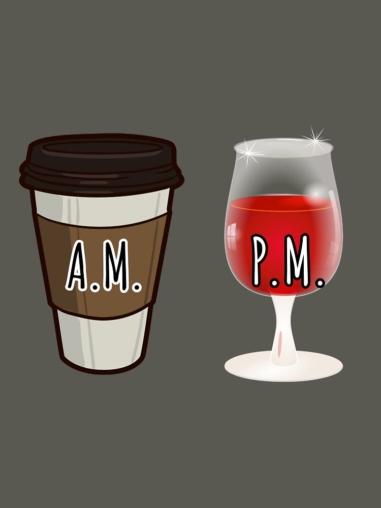 A.M. Coffee P.M. Wine Design by Angela Mello T-Shirts, Hoodie, Sweatshirt | BlankRebels.com (Image 3)