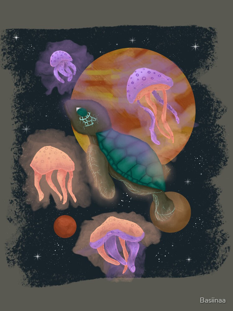 Turtle in galaxy by Basiinaa T-Shirts, Hoodie, Sweatshirt | BlankRebels.com (Image 3)