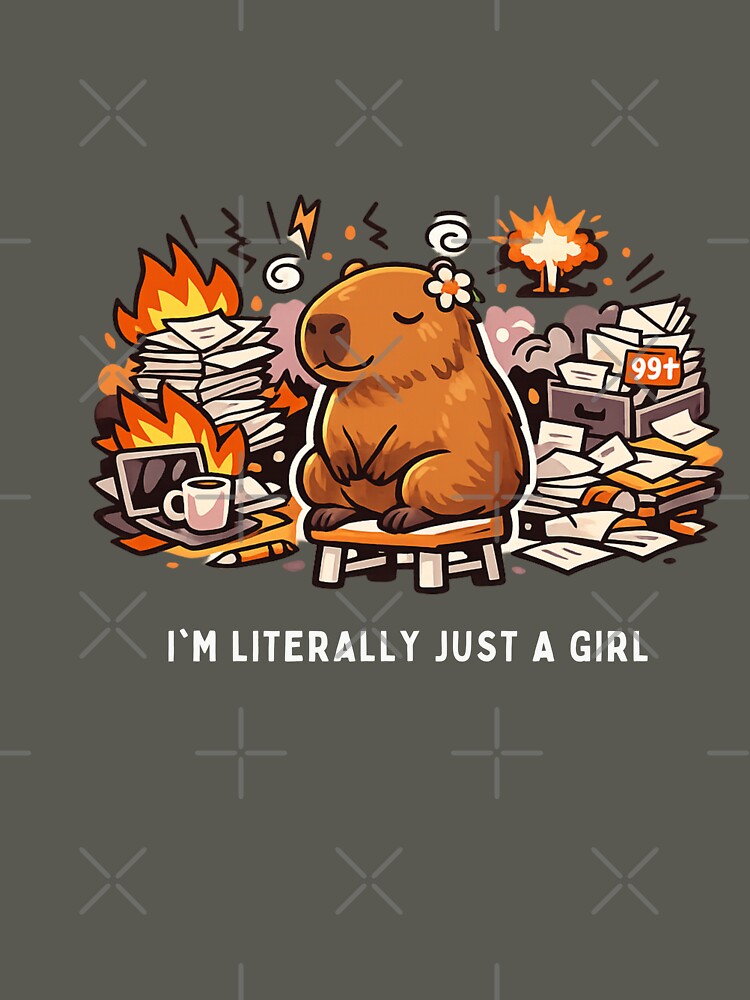 Literally Just a Girl Capybara – Funny Chaos Meme by nbg2012 T-Shirts, Hoodie, Sweatshirt | BlankRebels.com (Image 3)
