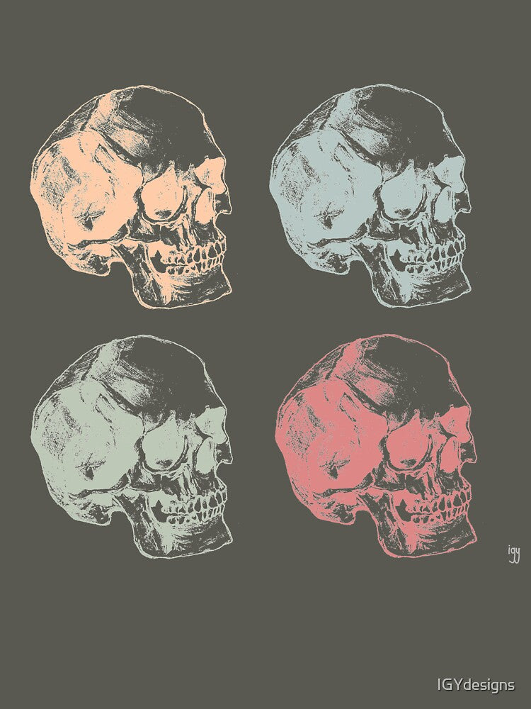 Pop Art Skulls Grid, Muted/Pastel by IGYdesigns T-Shirts, Hoodie, Sweatshirt | BlankRebels.com (Image 3)