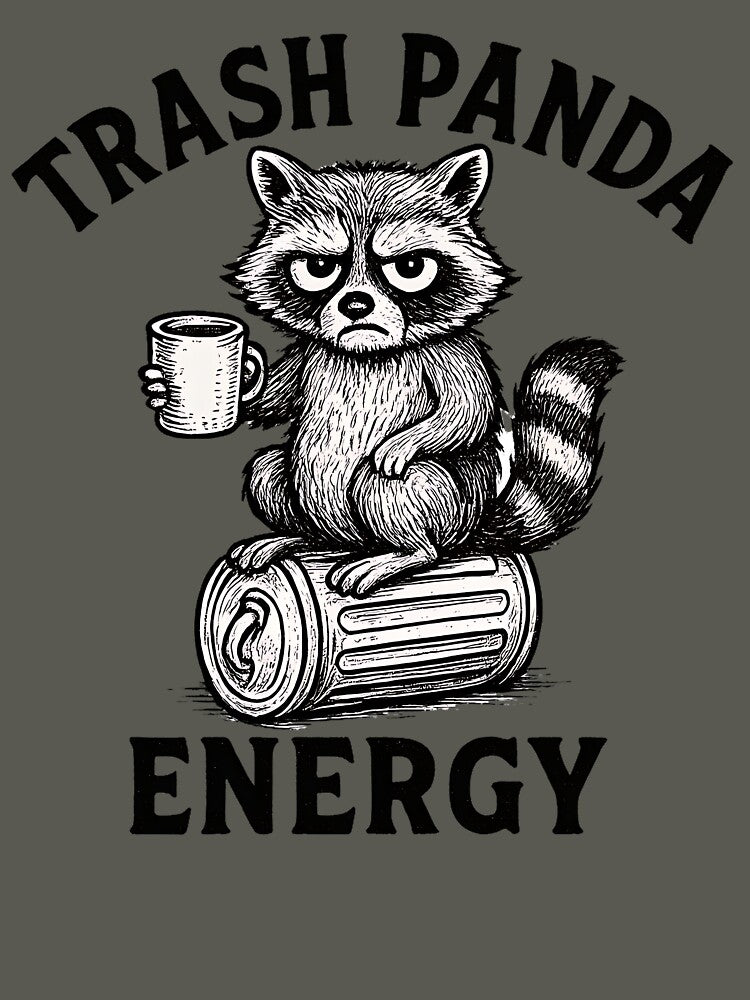 Trash Panda Energy – Funny Raccoon Coffee T-Shirt Design by LunaSpellStudio Hoodie, Sweatshirt | BlankRebels.com (Image 3)