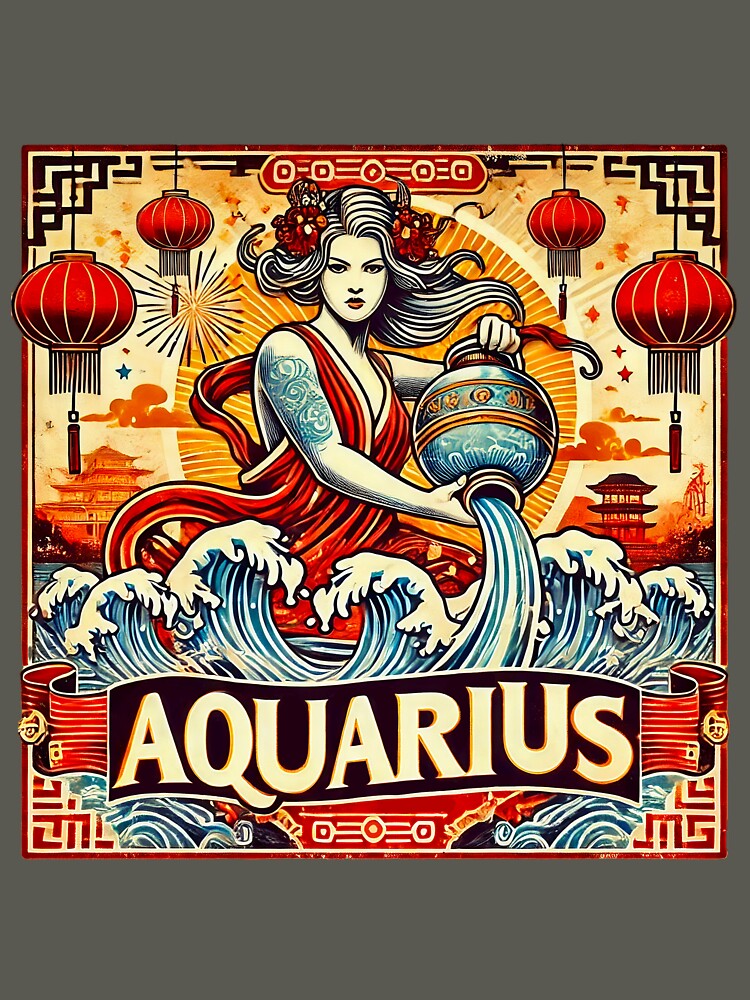 Aquarius Retro Chinese New Year Design by Sototos® ⭐⭐⭐⭐⭐ T-Shirts, Hoodie, Sweatshirt | BlankRebels.com (Image 3)