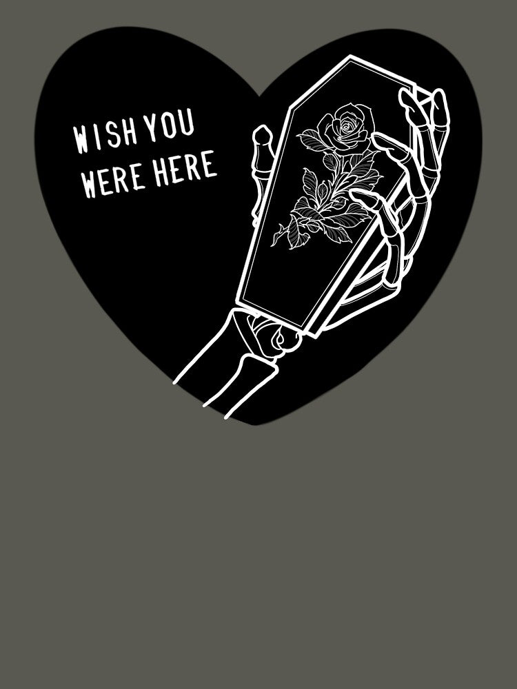 Wish You Were Here Skeleton Hand Casket Coffin Emo Goth Aesthetic by cemeteerie T-Shirts, Hoodie, Sweatshirt (Image 3)