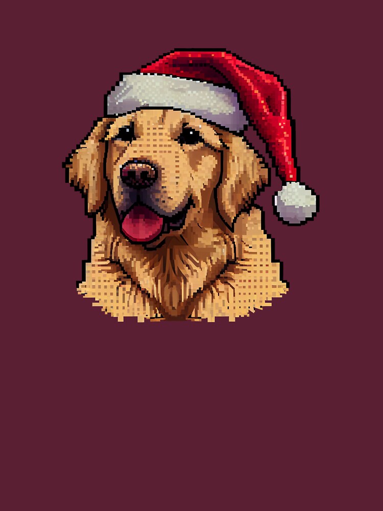 Cute golden retriever dog with christmas hat. by Pixelarium T-Shirts, Hoodie, Sweatshirt | BlankRebels.com (Image 3)