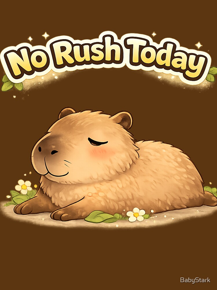 No Rush Today – Cute Capybara Chill Mood Design by BabyStark T-Shirts, Hoodie, Sweatshirt | BlankRebels.com (Image 3)