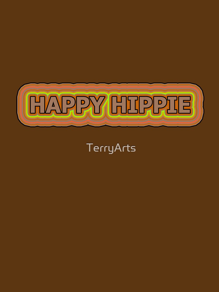Happy Hippie Words Earthy Tones Hippie Vibes Retro Lines 2 of 4 by Beachy T-Shirts, Hoodie, Sweatshirt (Image 3)