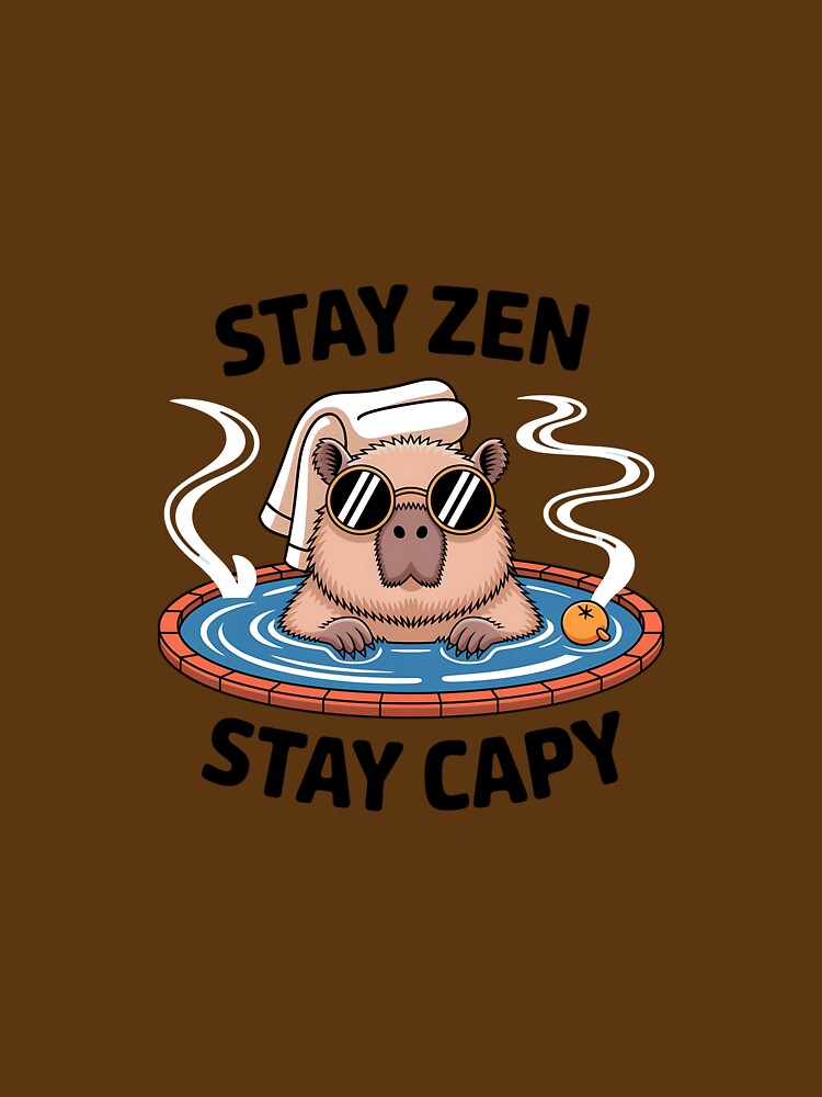 Zenbara Sleepy Capybara Kawaii Relaxing Hot Spring T-Shirts, Hoodie, Sweatshirt