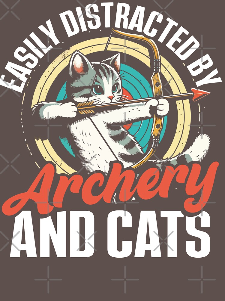 Funny Archery Gift - Easily Distracted By Archery And Cats - Cat Mom Sports Hunting Bowman Marksman by MCGNYC... (Image 2)