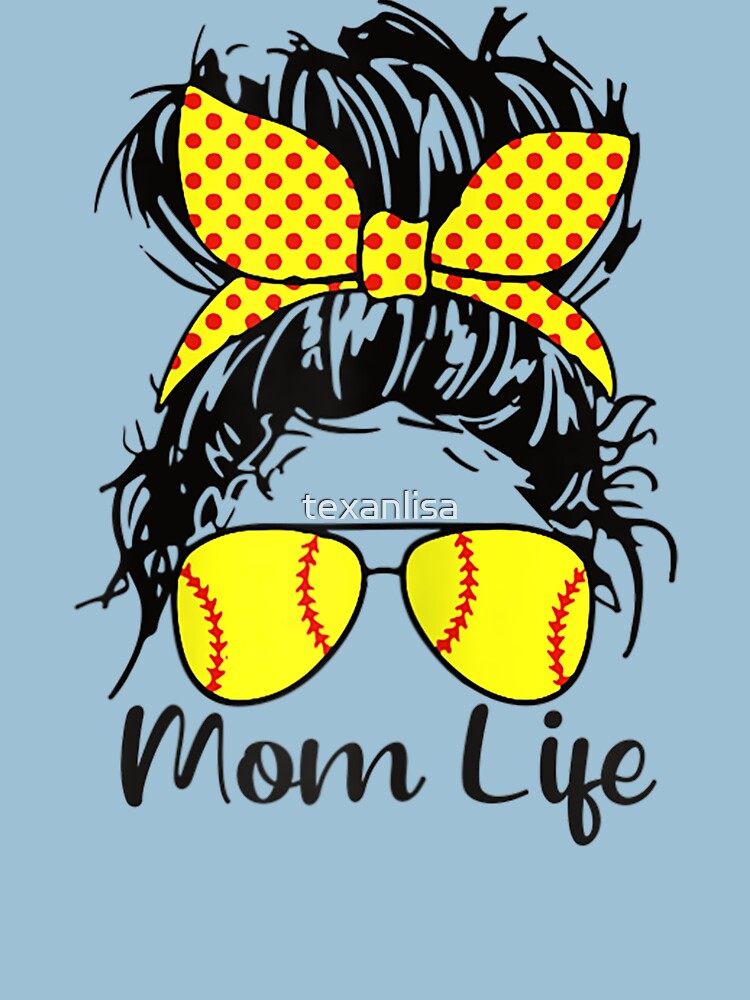 Softball Baseball Messy Bun Mom Life by speakupandshine T-Shirts, Hoodie, Sweatshirt | BlankRebels.com (Image 2)