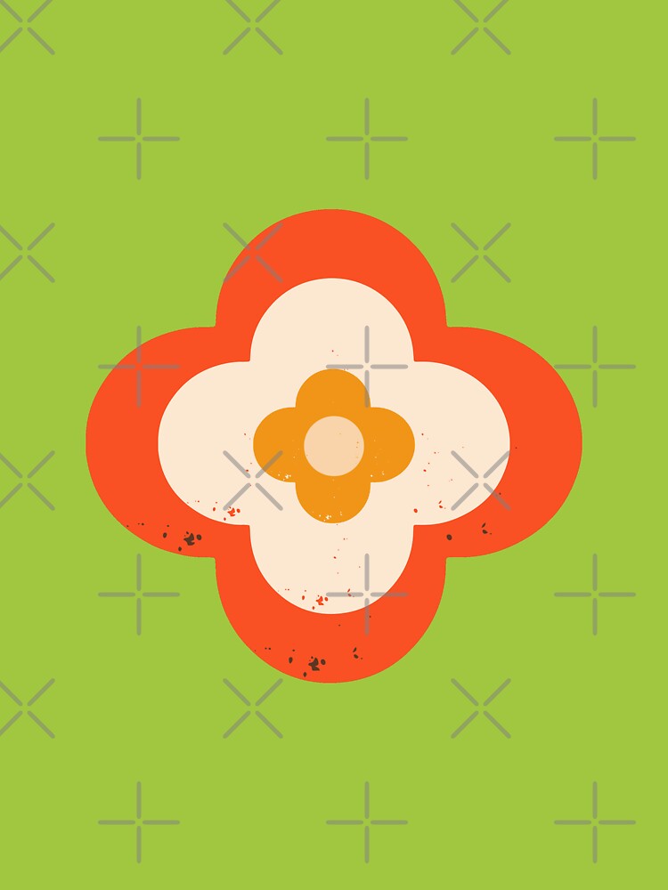 Mod 70s Floral Daisy Orange - Mid Century Floral by susycosta T-Shirts, Hoodie, Sweatshirt | BlankRebels.com (Image 3)