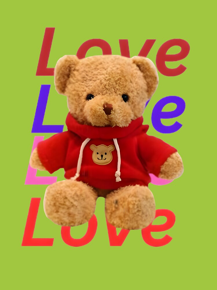 Cute Teddy Bear in Red Hoodie – Cozy Love Aesthetic Design by LoveVibePrints T-Shirts, Sweatshirt | BlankRebels.com (Image 3)
