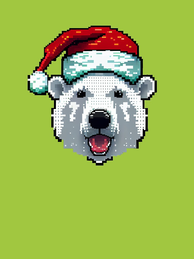 Polar bear with Santa hat. by Pixelarium T-Shirts, Hoodie, Sweatshirt | BlankRebels.com (Image 3)