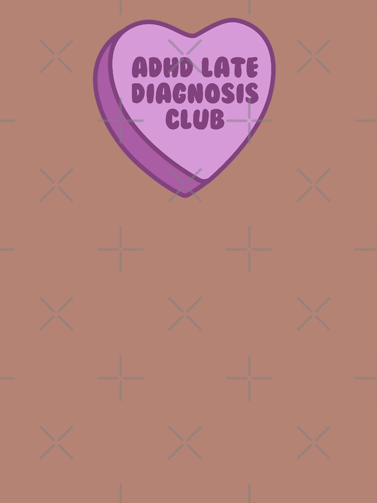 purple adhd late diagnosis candy heart - retro graphic by jessicaleah15 T-Shirts, Hoodie, Sweatshirt (Image 2)