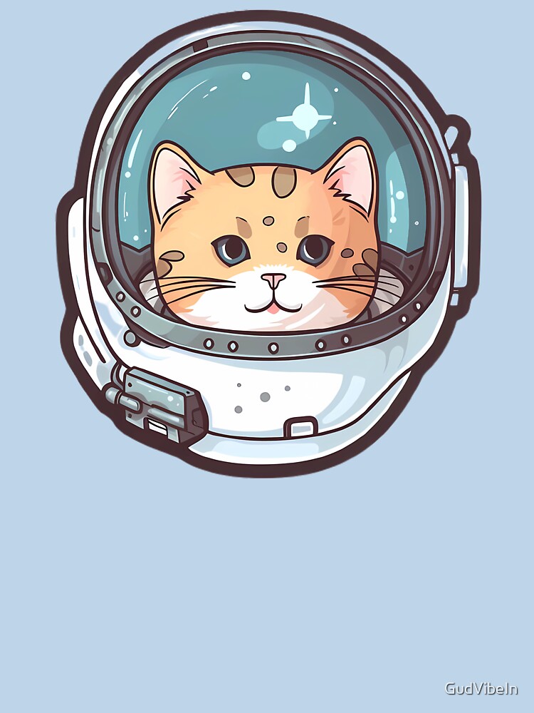 Cat Astronaut sticker by GudVibeIn T-Shirts, Hoodie, Sweatshirt | BlankRebels.com (Image 3)