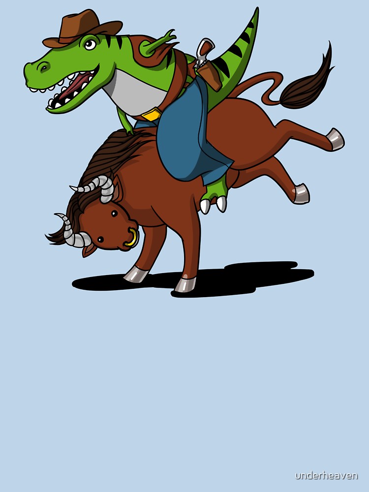 T-Rex Dinosaur Cowboy Riding Bull by underheaven T-Shirts, Hoodie, Sweatshirt | BlankRebels.com (Image 3)