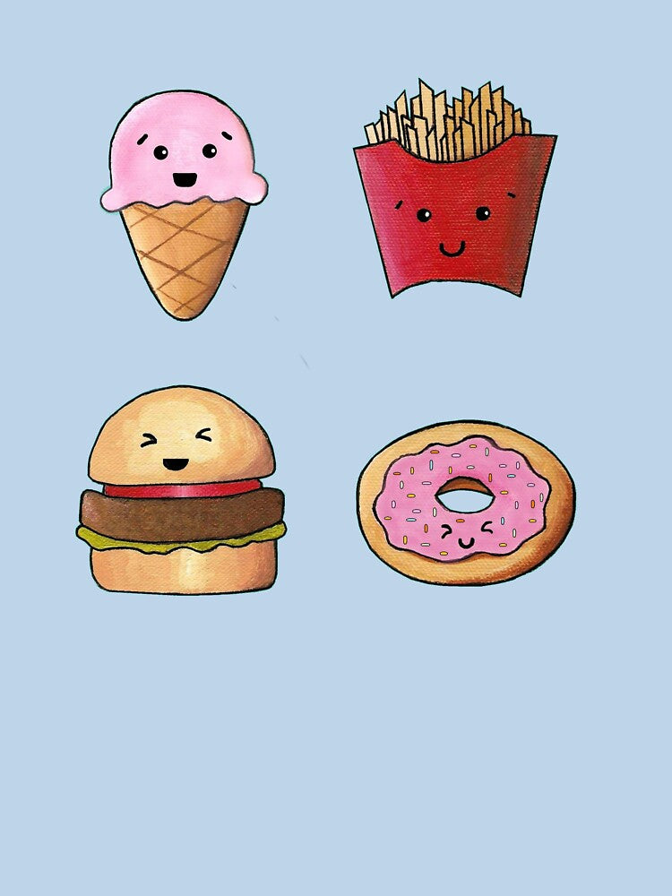 Kawaii Fast Food, Turquoise by christinaashman T-Shirts, Hoodie, Sweatshirt | BlankRebels.com (Image 3)