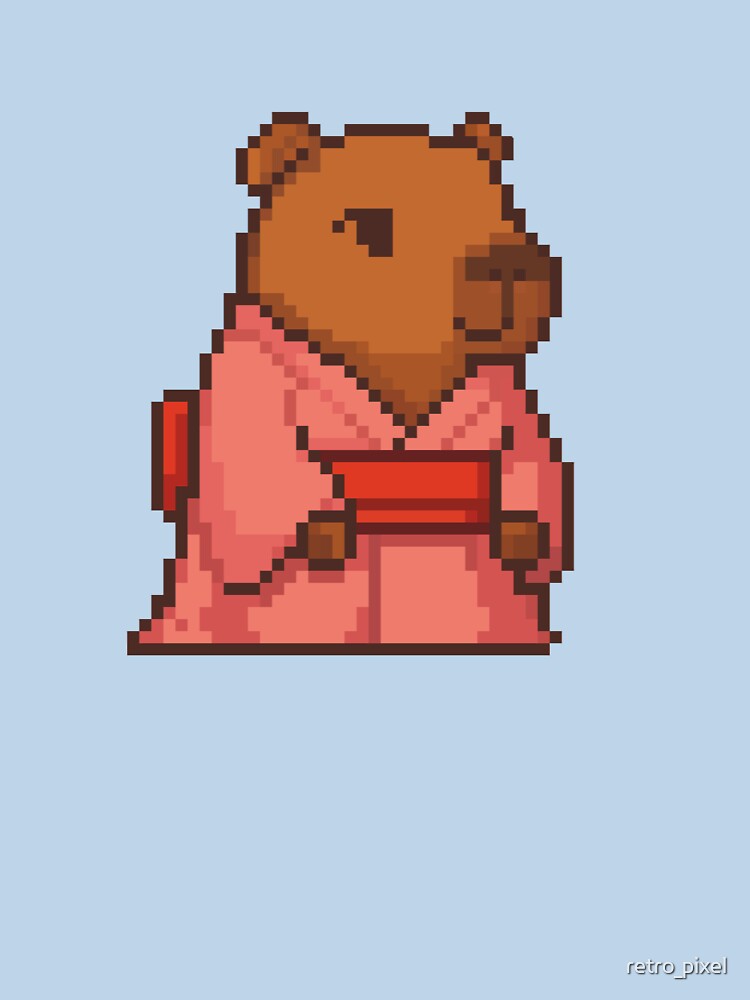 Elegant Capybara – Kimono Pixel Character by retro_pixel T-Shirts, Hoodie, Sweatshirt | BlankRebels.com (Image 3)