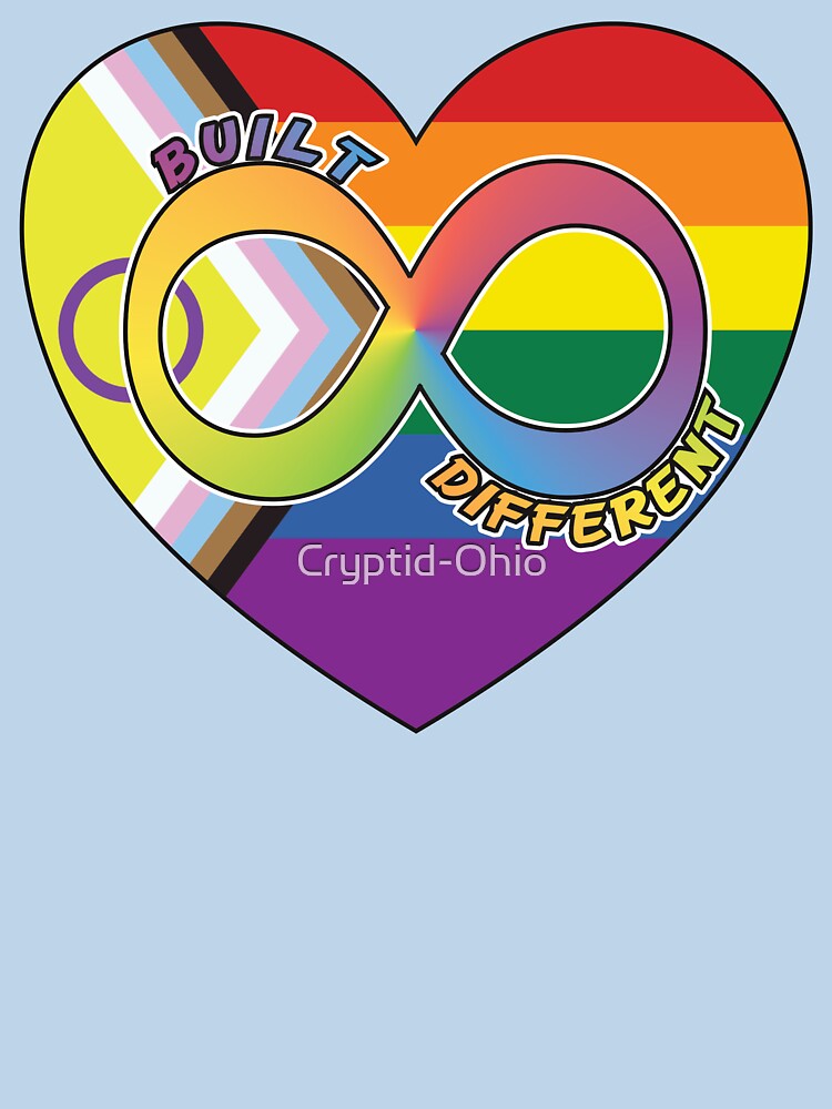 Built Different | Neurodivergent + Progress Pride by Cryptid-Ohio T-Shirts, Hoodie, Sweatshirt | BlankRebels.com (Image 3)