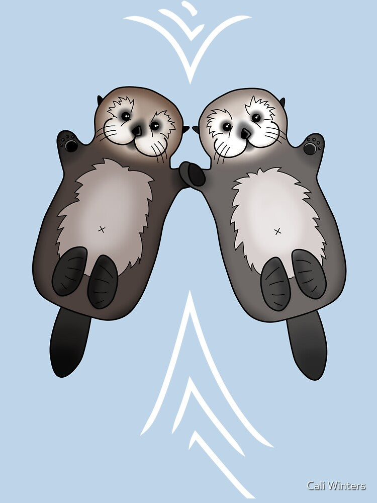 Otters Holding Hands - Sea Otter Couple by Pretty In Ink T-Shirts, Hoodie, Sweatshirt | BlankRebels.com (Image 3)