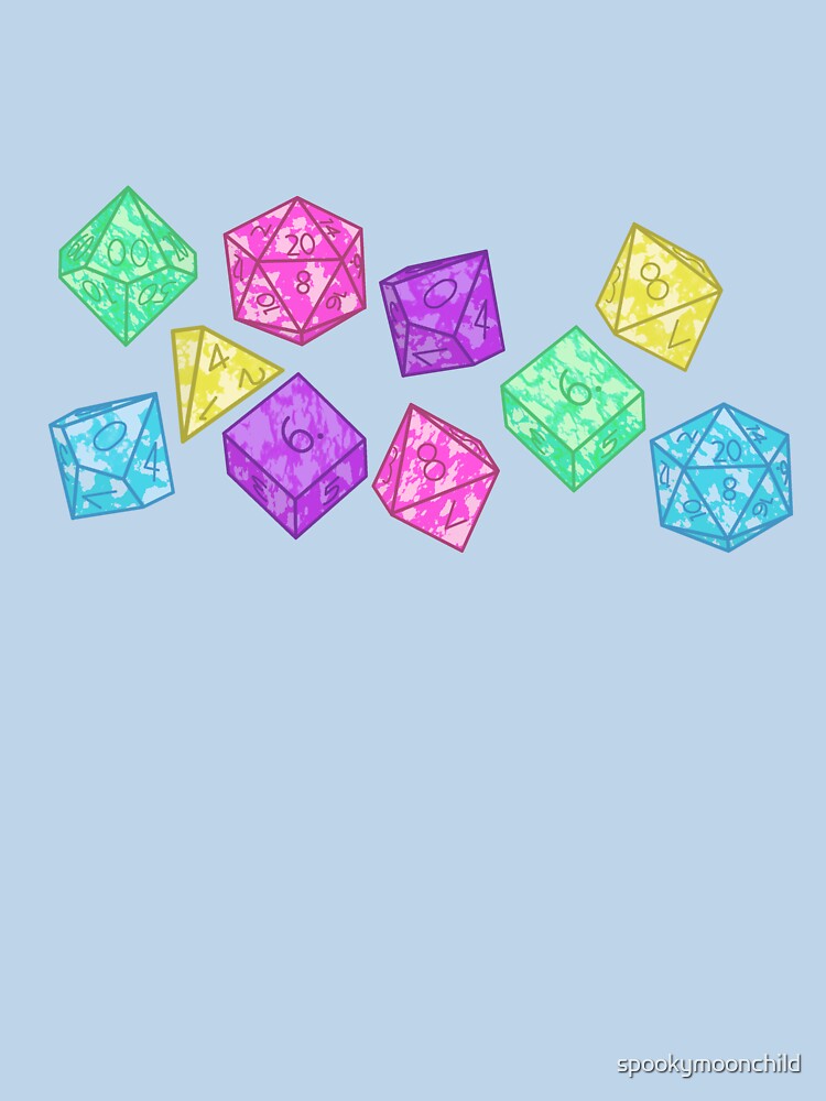 Critical Hit Pastel Tabletop Dice by spookymoonchild T-Shirts, Hoodie, Sweatshirt | BlankRebels.com (Image 3)