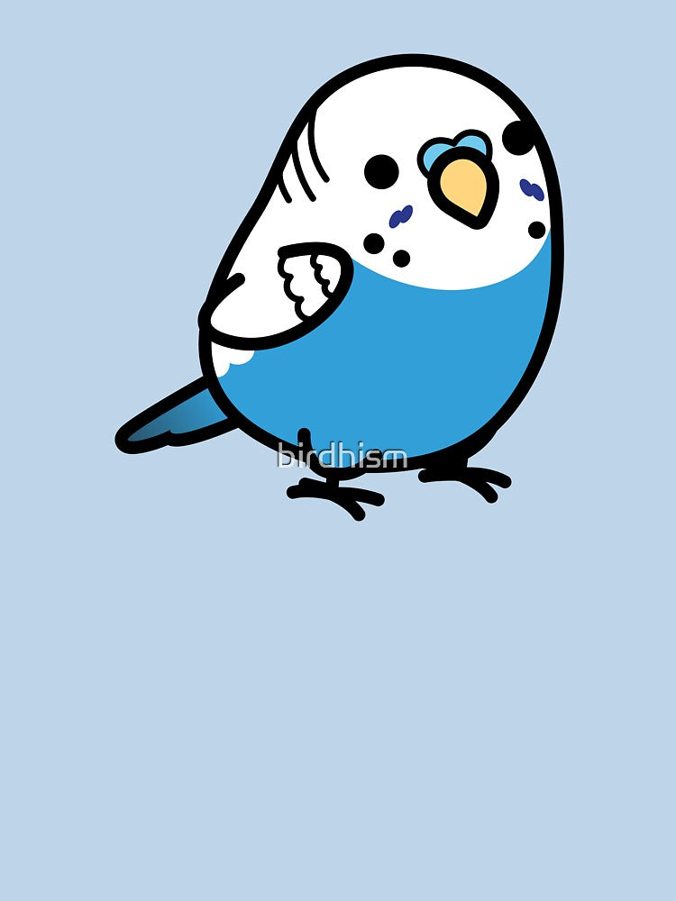Chubby Blue Budgie - Male by birdhism T-Shirts, Hoodie, Sweatshirt | BlankRebels.com (Image 3)