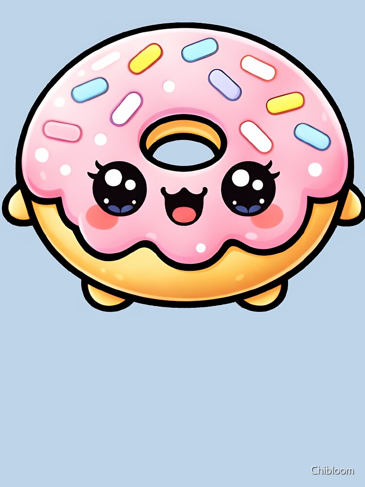 Kawaii Donut Cute Donut character Illustration by Chibloom T-Shirts, Hoodie, Sweatshirt | BlankRebels.com (Image 3)