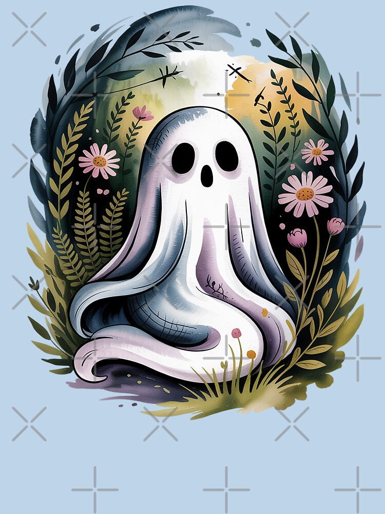 Copy of Retro Candy Spirit Ghost Shirt Pastel Tattoo Watercolor Tee, Vintage Whimsical Halloween-Inspired... (Image 3)