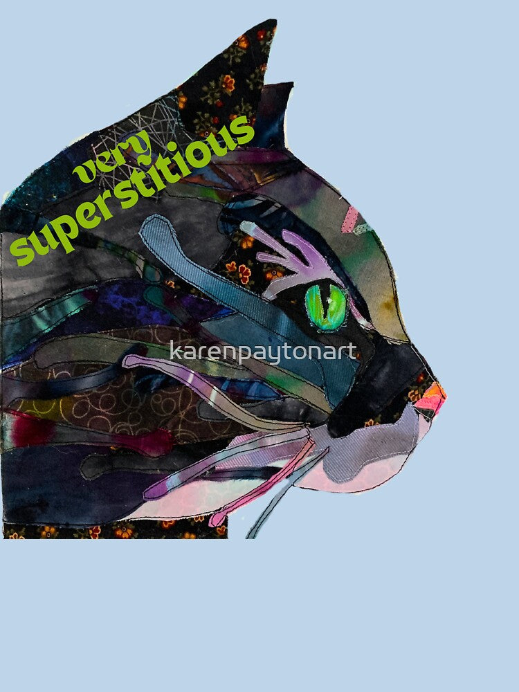 Black Cat Very Superstitious by karenpaytonart T-Shirts, Hoodie, Sweatshirt | BlankRebels.com (Image 3)