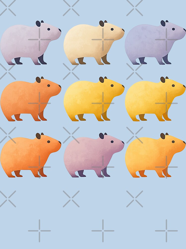 Colorful Capybara Lineup in Pastel Tones by ArtfulWeave T-Shirts, Hoodie, Sweatshirt | BlankRebels.com (Image 3)