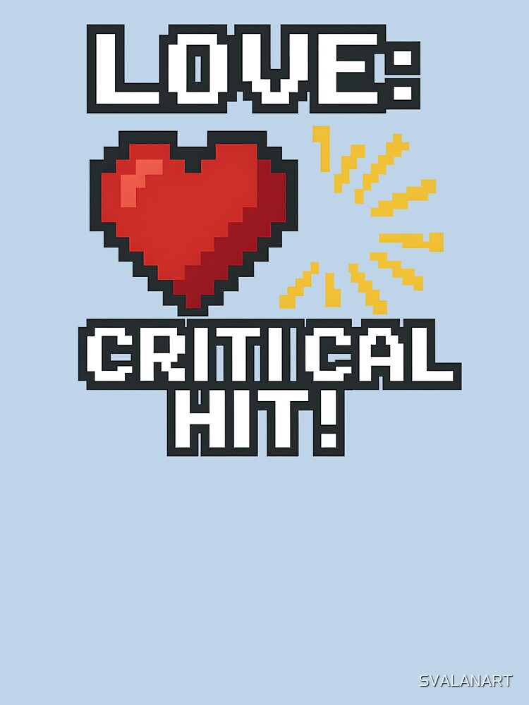 Love: Critical Hit! – Gamer Valentine Pixel Shirt by SVALANART Hoodie, Sweatshirt | BlankRebels.com (Image 3)