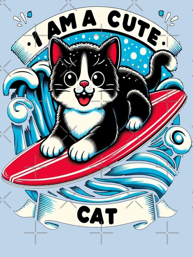 Cute Japanese cat surfing in wave the Great Classic T-Shirt by Ulykit Hoodie, Sweatshirt | BlankRebels.com (Image 3)