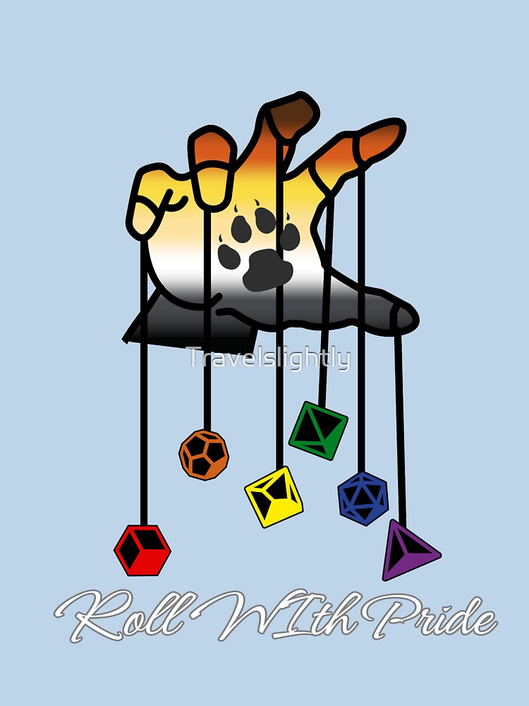 Gay Bear DND Rainbow Pride Flag, Bear Roll With Pride Design, Dungeon Master by Travelslightly T-Shirts,... (Image 3)