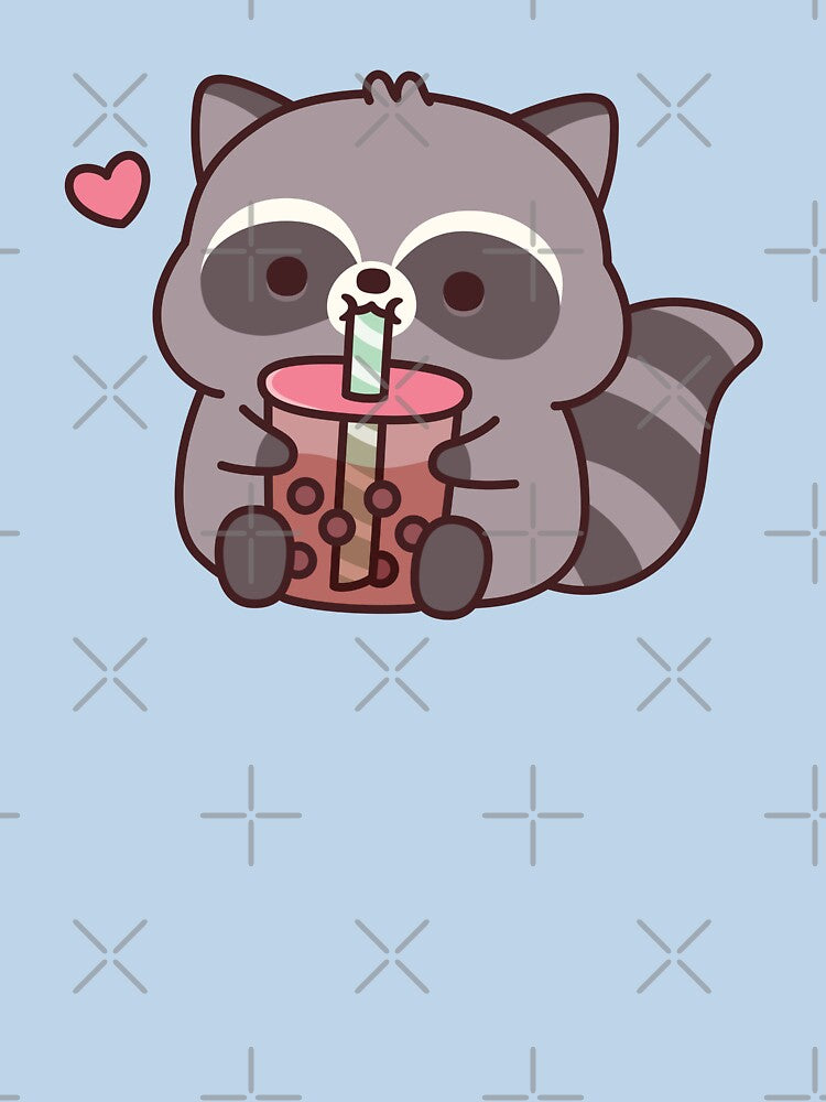 Cute Chubby Raccoon Loves Bubble Tea by rustydoodle T-Shirts, Hoodie, Sweatshirt | BlankRebels.com (Image 3)