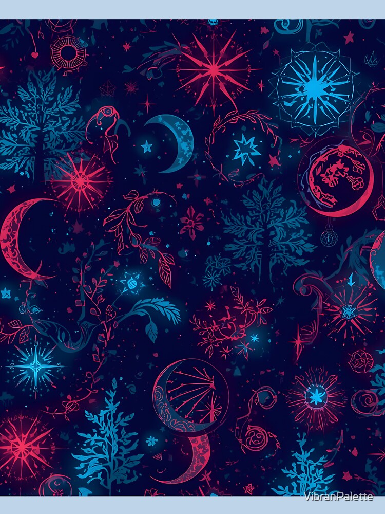 Celestial Mysticism: Neon Moon and Star Pattern by VibranPalette T-Shirts, Hoodie, Sweatshirt | BlankRebels.com (Image 3)