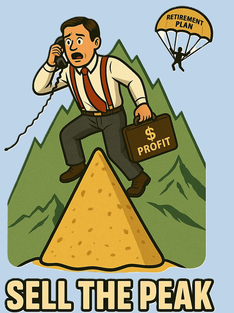 Sell the Peak - Retro Trader on a Tortilla Summit by Gooralwwl T-Shirts, Hoodie, Sweatshirt | BlankRebels.com (Image 3)