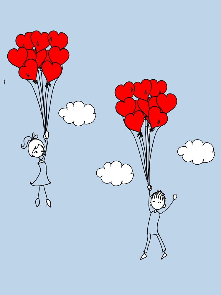 Matching Couple Heart Balloons Design by AmetistLight T-Shirts, Hoodie, Sweatshirt | BlankRebels.com (Image 3)