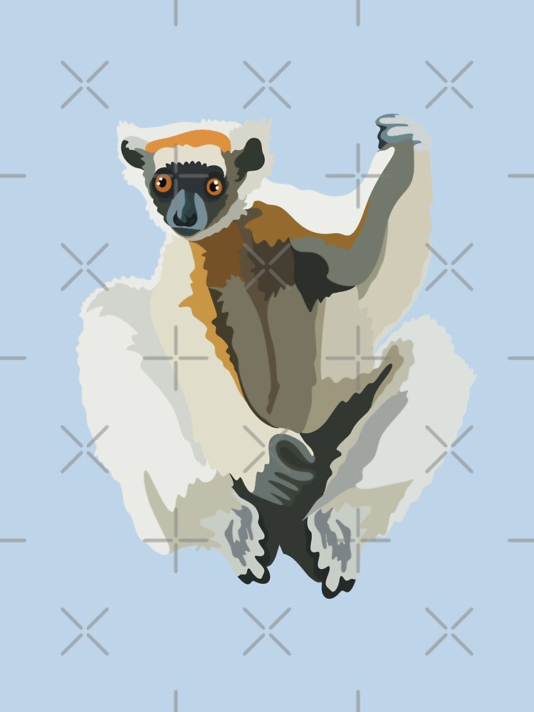 G is for Golden Crowned Sifaka, Golden Crowned Sifaka Illustration – Rare Madagascar Lemur Art for Wildlife... (Image 3)