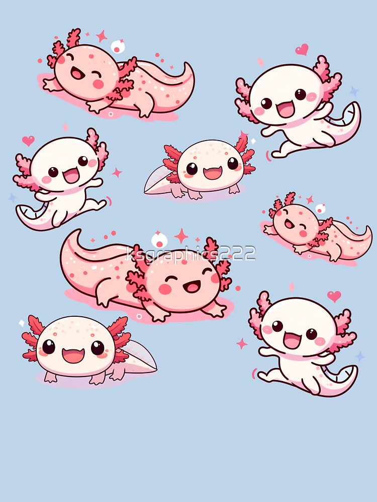 Axolotl Art #108 | Axolotl Lovers by ksgraphics222 T-Shirts, Hoodie, Sweatshirt | BlankRebels.com (Image 3)