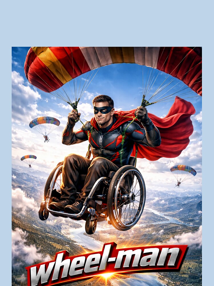 Wheel-Man Sky Dive – Fearless Disabled Superhero by MushArtist