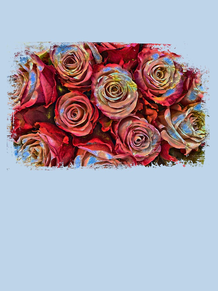 Colorful Roses In A Grunge Style by Heathermarie321 T-Shirts, Hoodie, Sweatshirt | BlankRebels.com (Image 3)