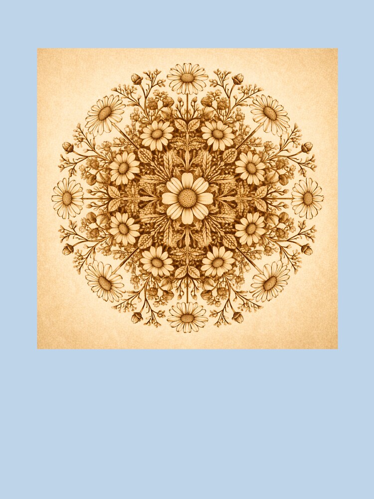 Matricaria Chamomilla – Botanical Geometry Mandala (Sepia ) T-Shirts, Hoodie, Sweatshirt