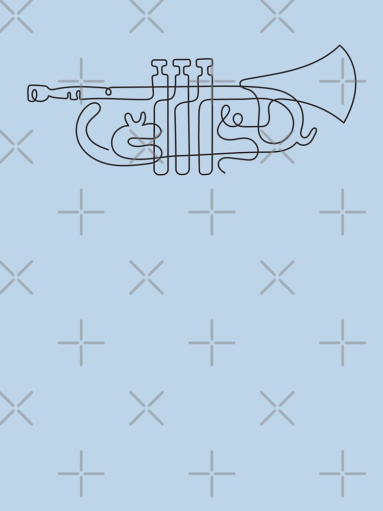 Trumpet Abstract Line Art For Music Lovers And Guitarist - Abstract Line Art Music by Funwithmusic T-Shirts,... (Image 3)