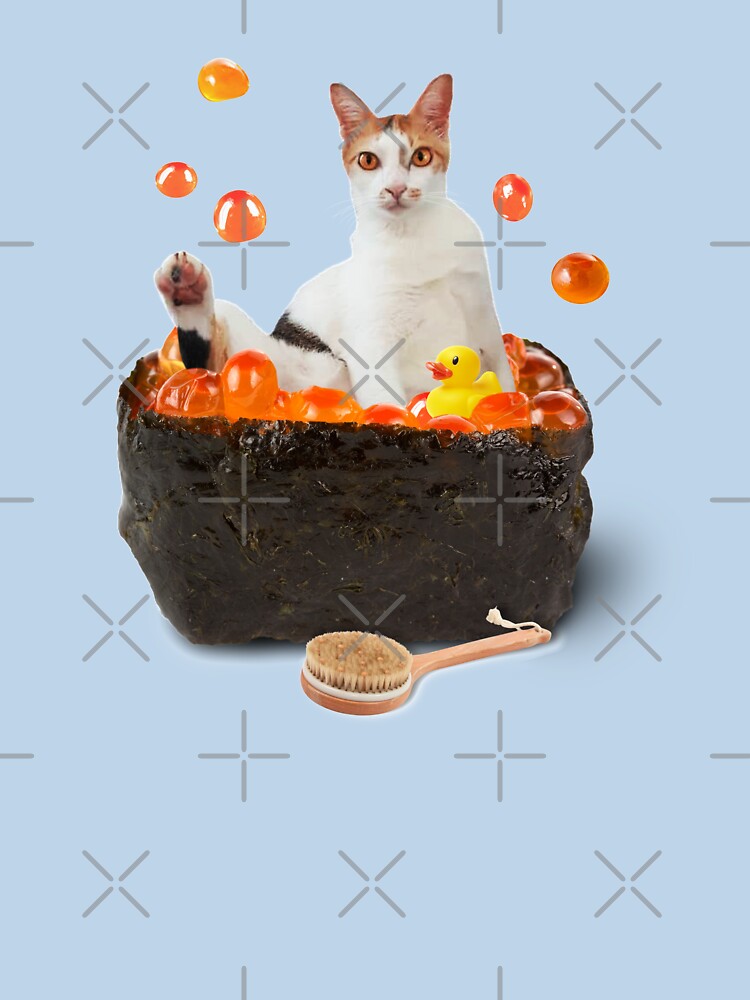 Cat Bathing in Luxurious Salmon Caviar | Sushi Cat by leBoosh-Designs T-Shirts, Hoodie, Sweatshirt (Image 3)