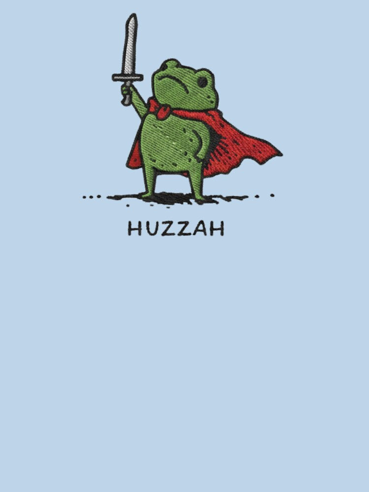 HUZZAH Brave Frog Knight – Cute Embroidered Kawaii Frog Illustration by NORTHLOOM T-Shirts, Hoodie, Sweatshirt (Image 3)