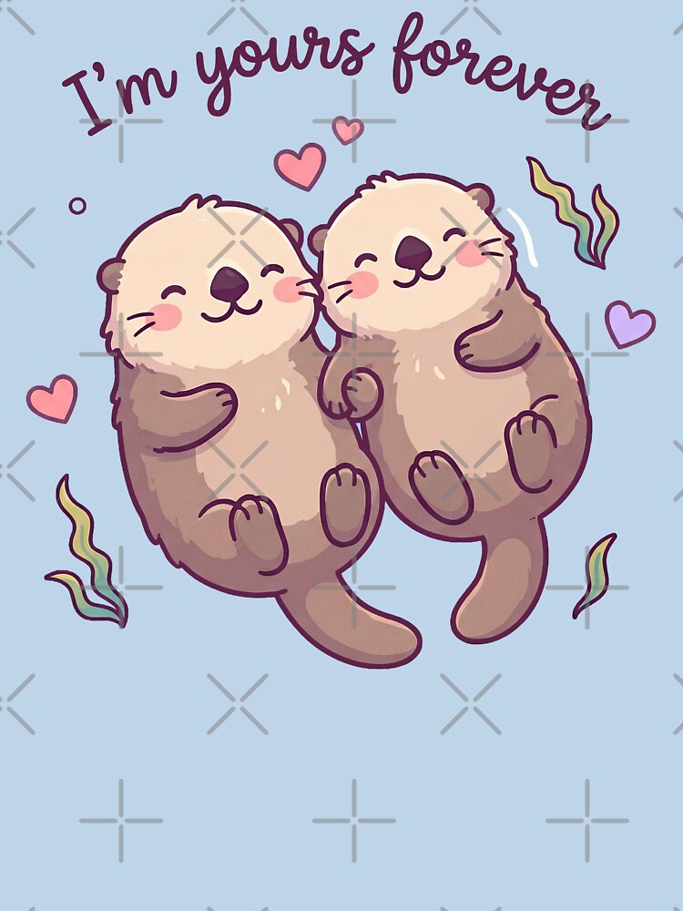 Cute Otter Couple in Love – Valentine’s Romantic Gift Design by Nice Vibes Prints T-Shirts, Hoodie, Sweatshirt (Image 3)
