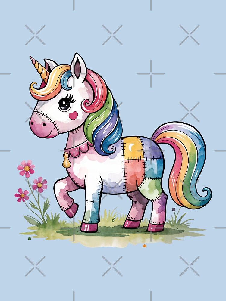 Rainbow Unicorn - Patchwork Animal by PawPrintStyles T-Shirts, Hoodie, Sweatshirt | BlankRebels.com (Image 3)